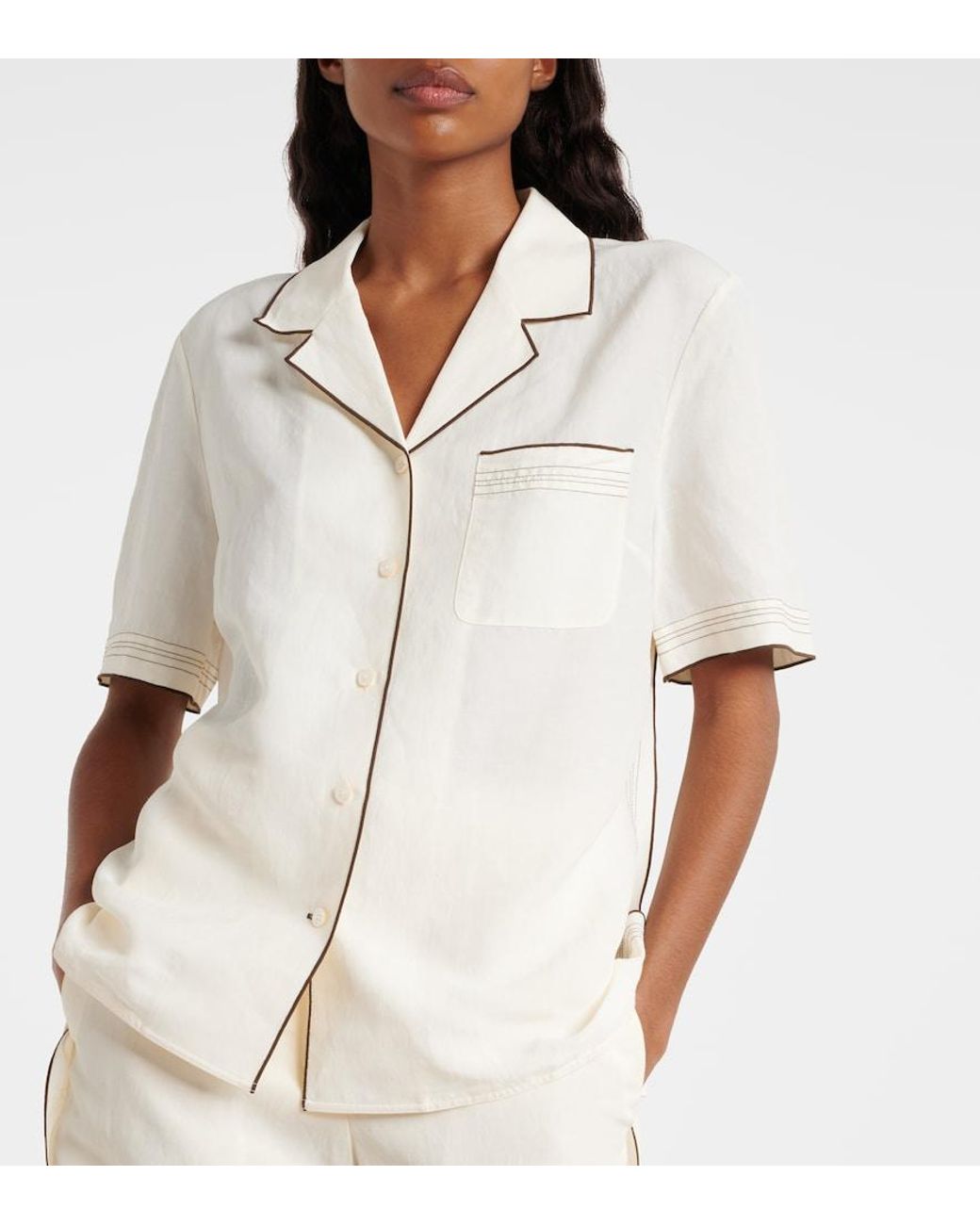 Tory Burch White Short-Sleeved Shirt