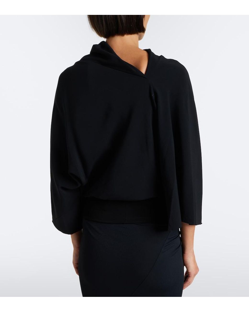 Rick Owens Black Cylinder Draped Top