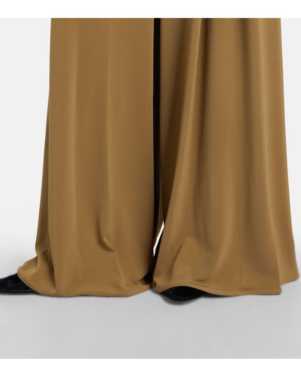Max Mara Natural Pleated Wide-Leg Pants