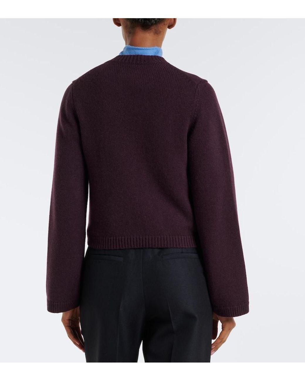 Jardin Des Orangers Purple Virgin Wool And Cashmere Cardigan