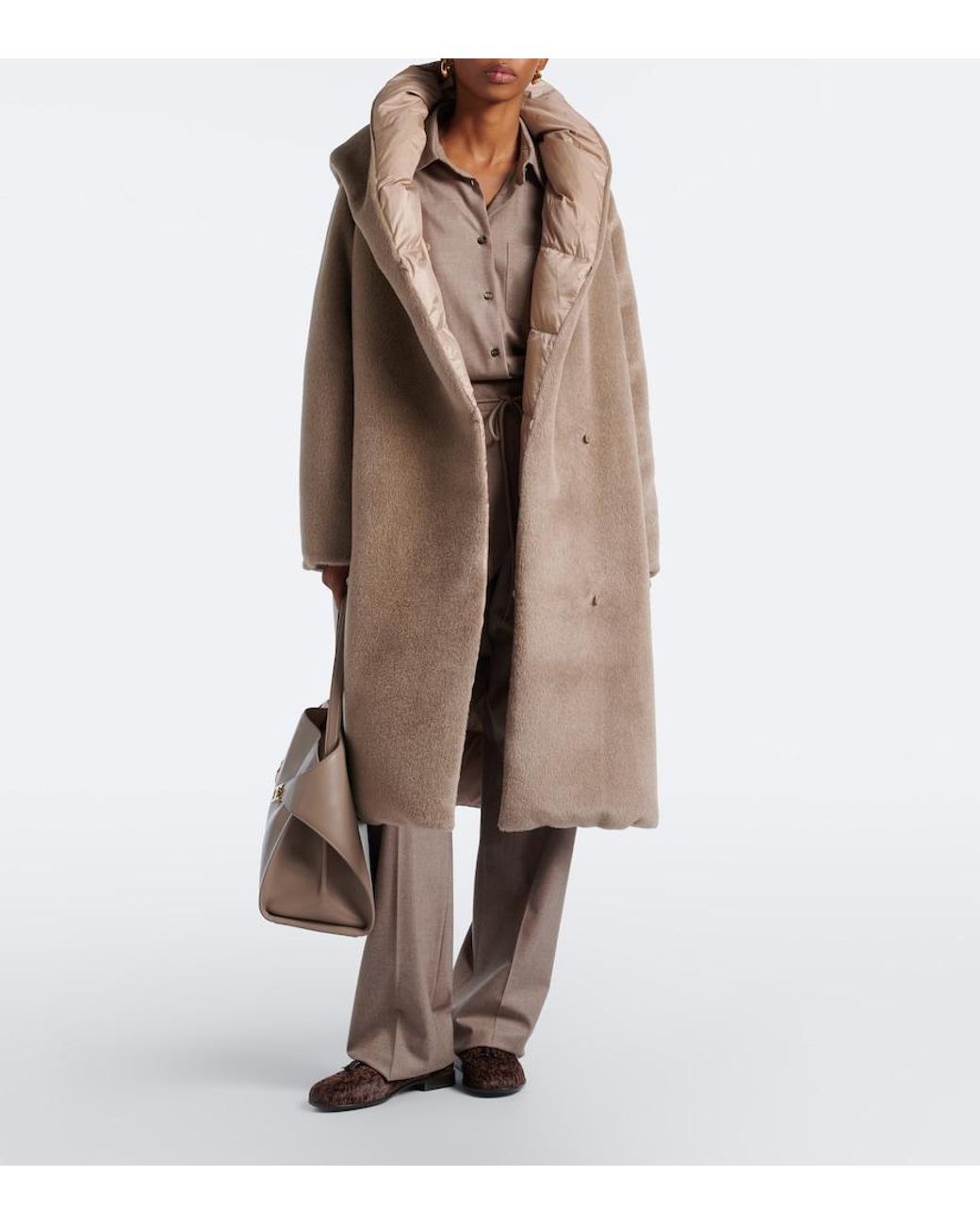 Max Mara Natural The Cube Reversible Alpaca And Wool Down Coat