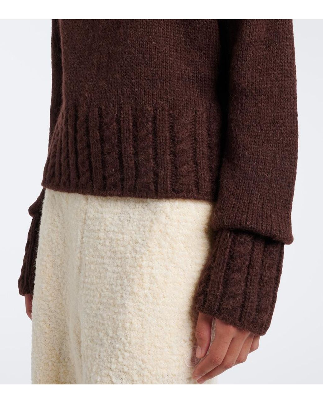Moncler Brown Alpaca And Wool-Blend Sweater