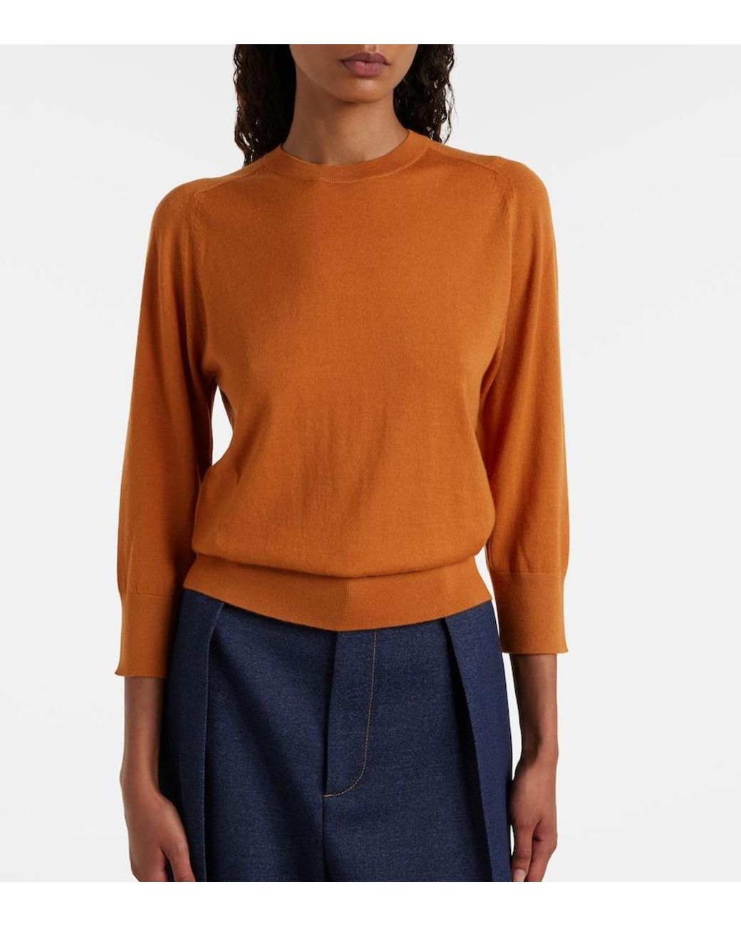 Loro Piana Orange Piuma Cashmere Sweater