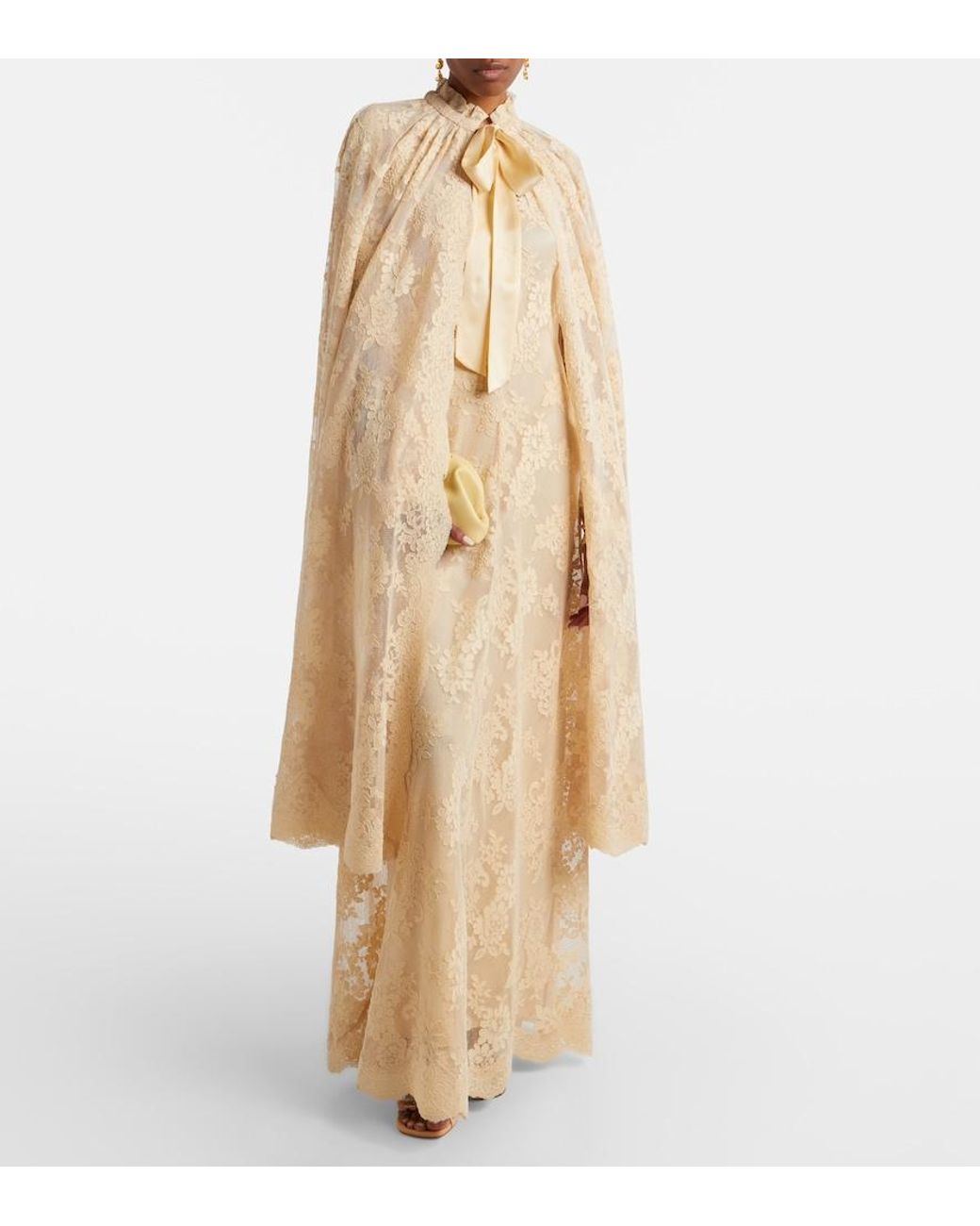 Zimmermann Natural Como Silk-Lined Lace Maxi Dress