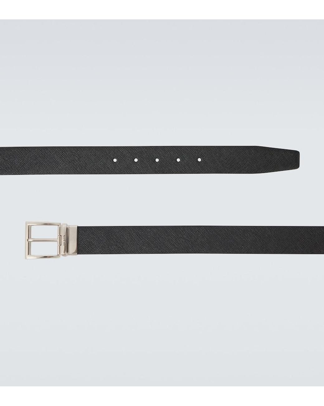 Prada Black Saffiano Reversible Leather Belt for men