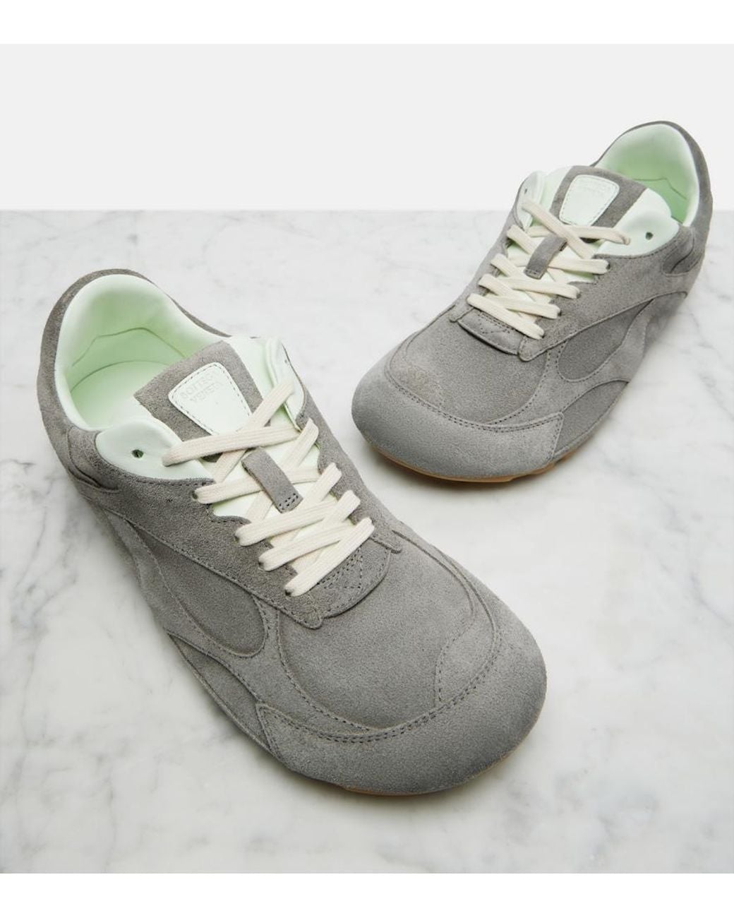 Bottega Veneta Gray Orbit Flash Suede Sneakers