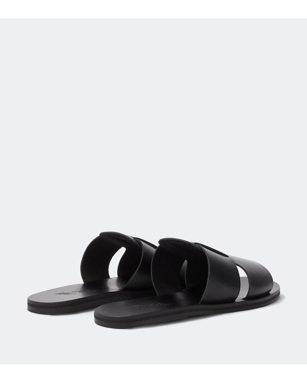 Ancient Greek Sandals Black Miltiadis Leather Sandals for men