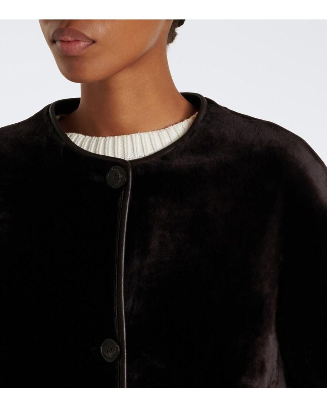 Arma Black Rilana Reversible Shearling Coat