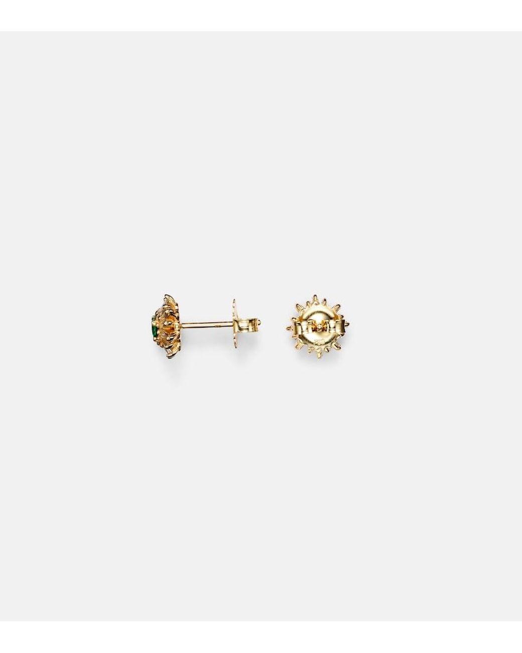 Suzanne Kalan Green 18Kt Earrings With Diamonds And Emeralds