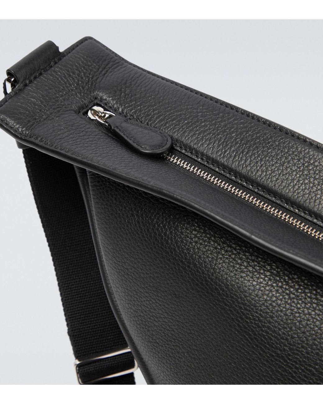 The Row Slouchy Banana Leather Crossbody Bag in Black for Men Mens Bags Messenger bags 