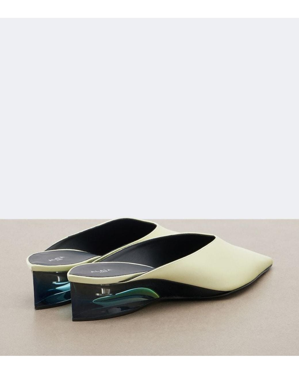 Alaïa White Satin Mules