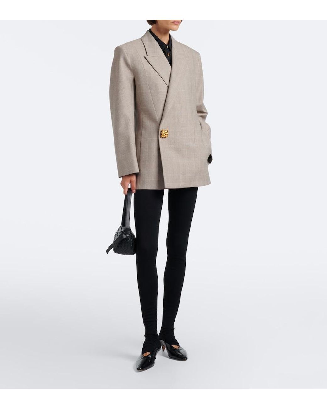 Bottega Veneta Black Wool Leggings