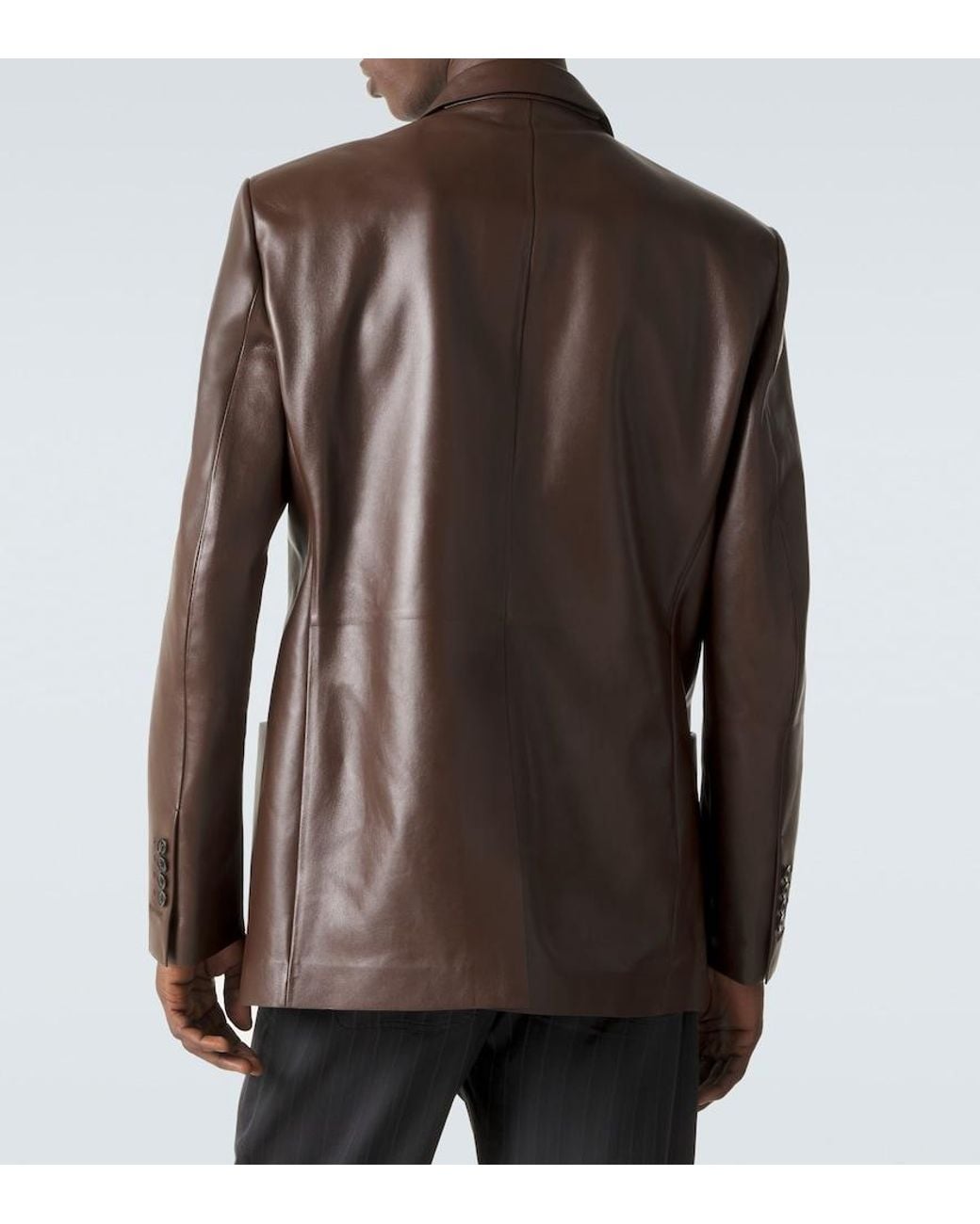 Tom Ford Brown Leather Blazer for men