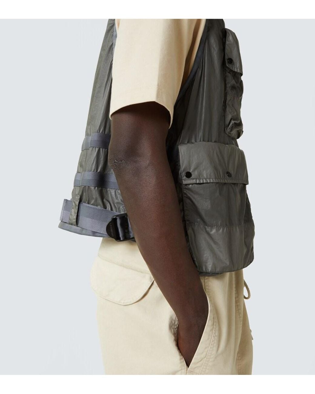 C P Company Gray Cs Ii Logo Technical Vest for men
