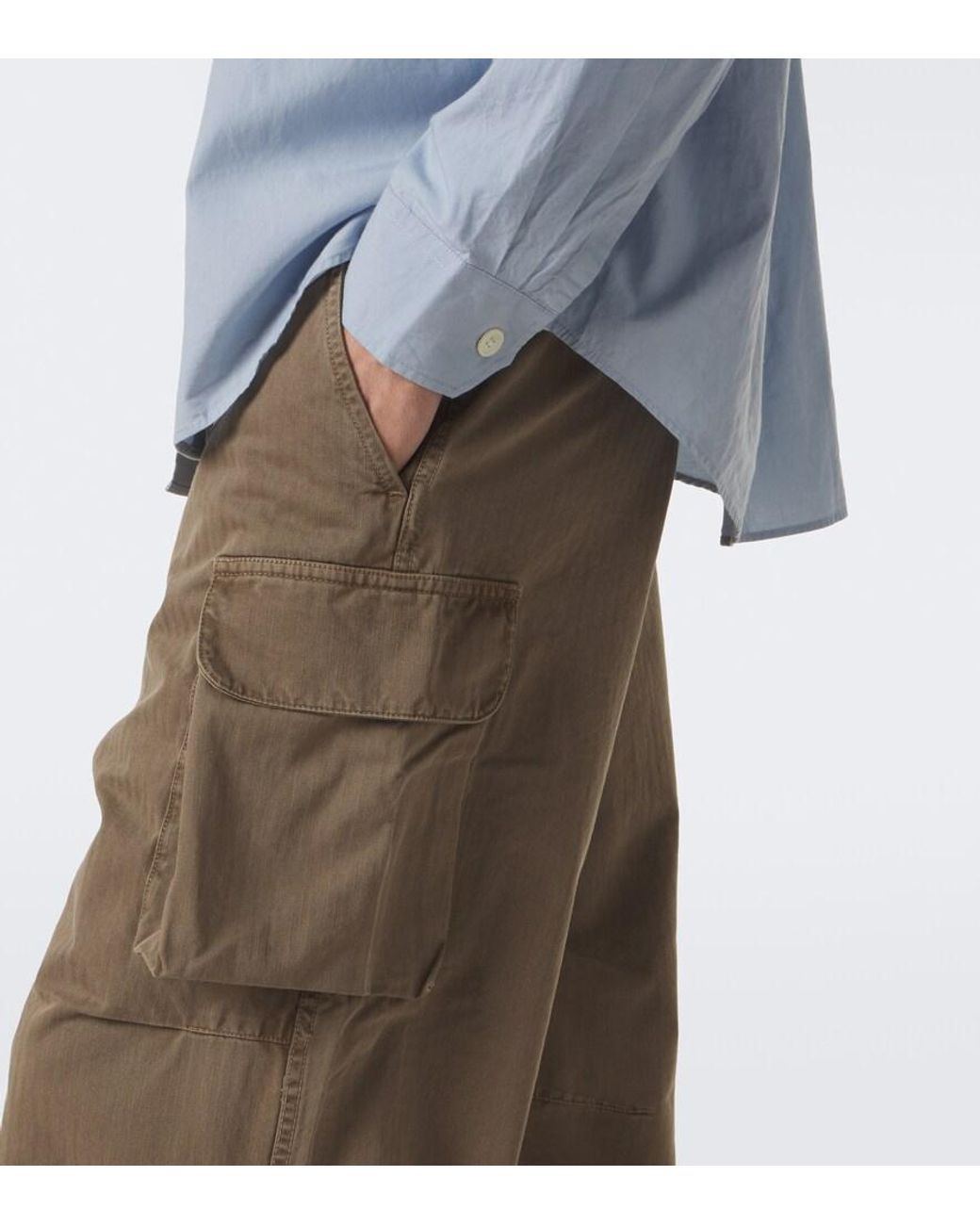 Our Legacy Natural Mount Herringbone Cotton Cargo Pants for men