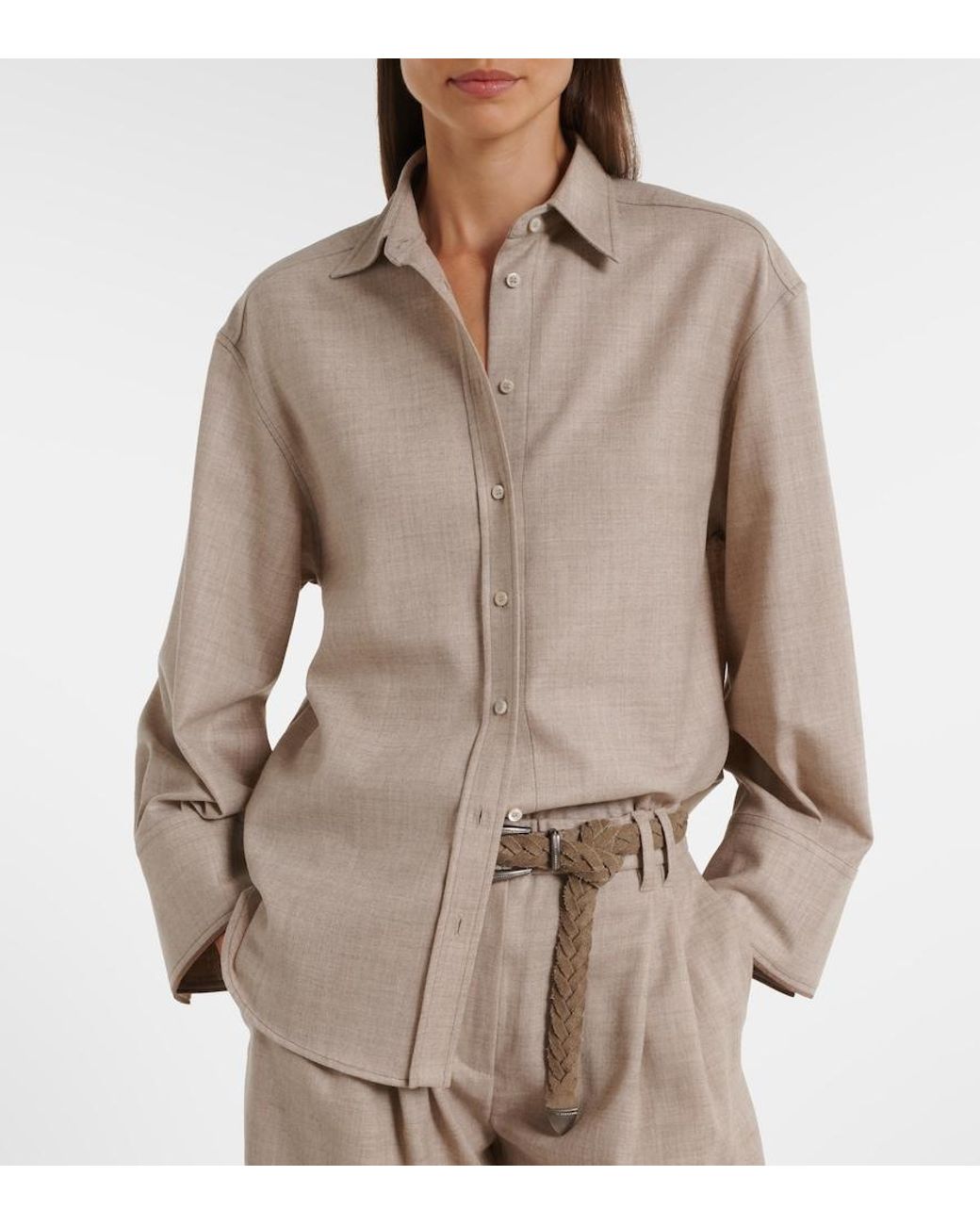 Brunello Cucinelli Brown Virgin Wool Shirt