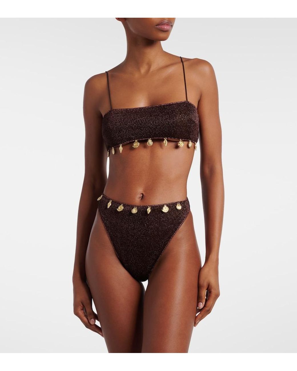 Oseree White Lumiere Embellished Bikini