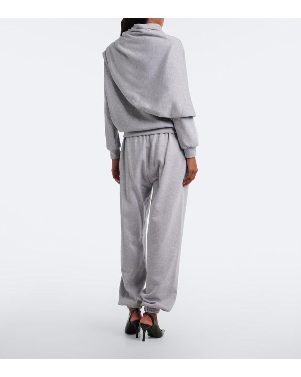 Magda Butrym Gray Cotton-Blend Jersey Sweatpants