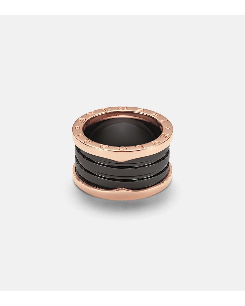BVLGARI Black B.Zero1 18Kt Rose And Ceramic Ring
