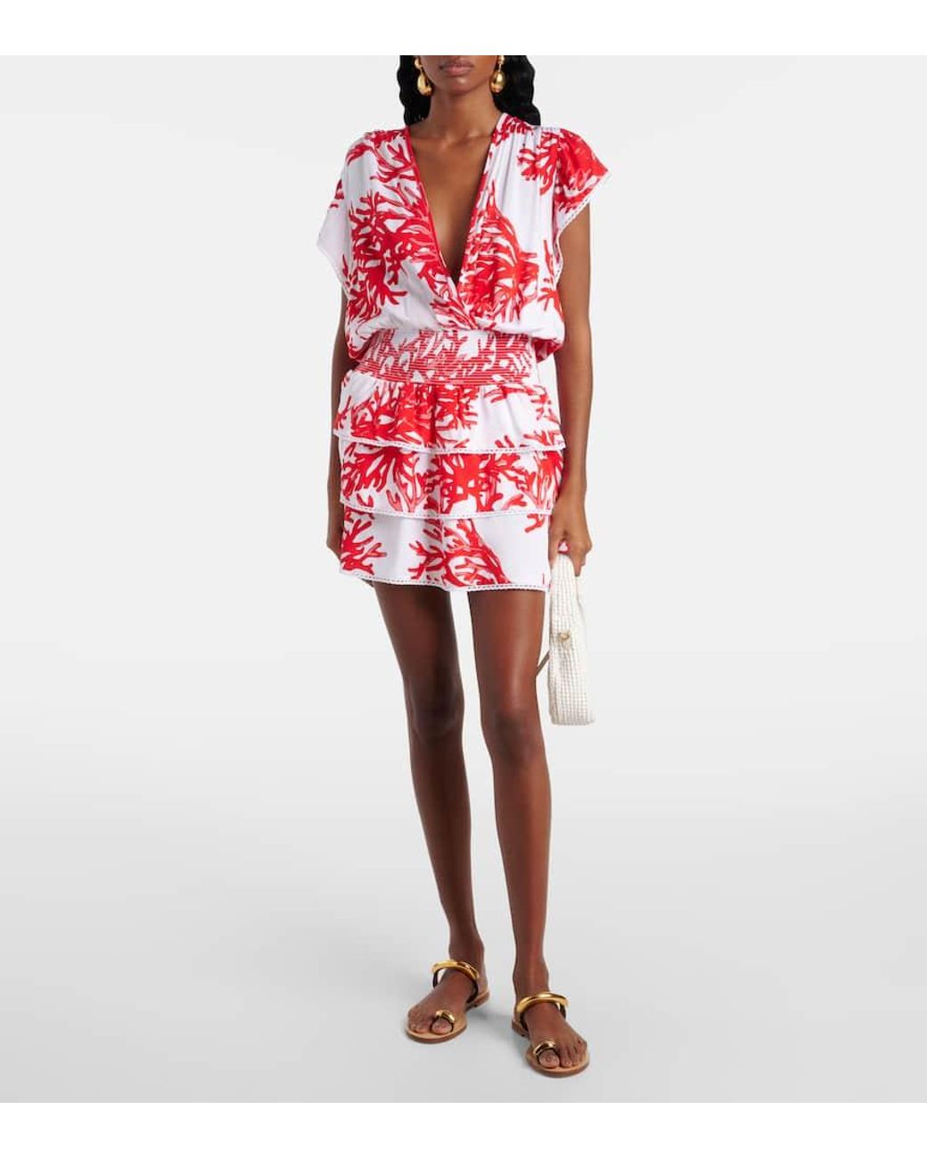 Melissa Odabash Jess Printed Tiered Minidress | Lyst Australia