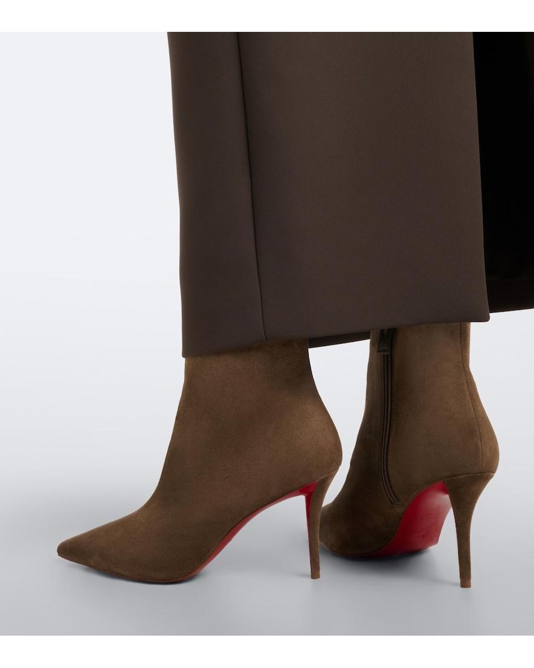 Christian Louboutin Brown Miss Z Suede Ankle Boots