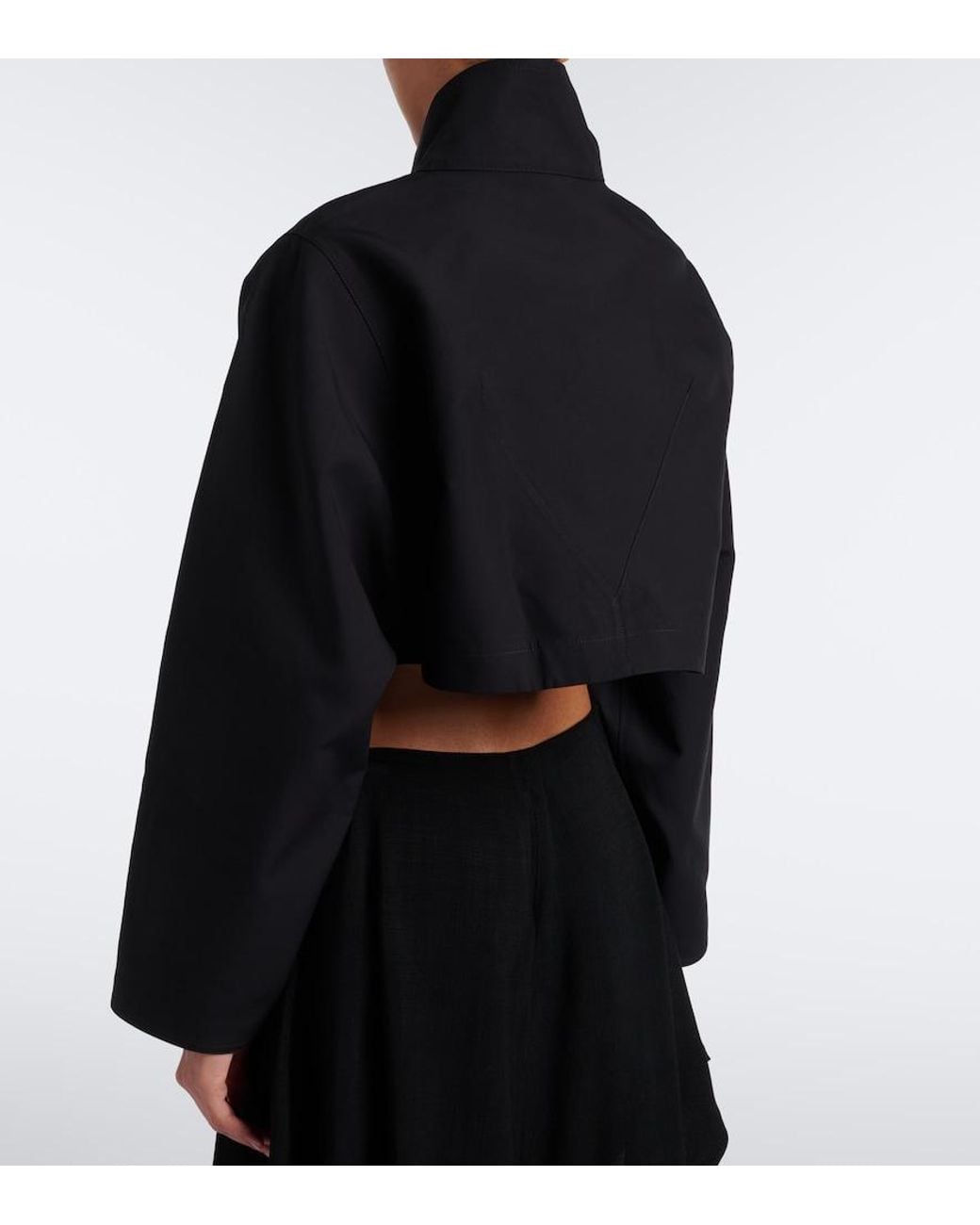 Alaïa Black Cropped Cotton And Silk Jacket