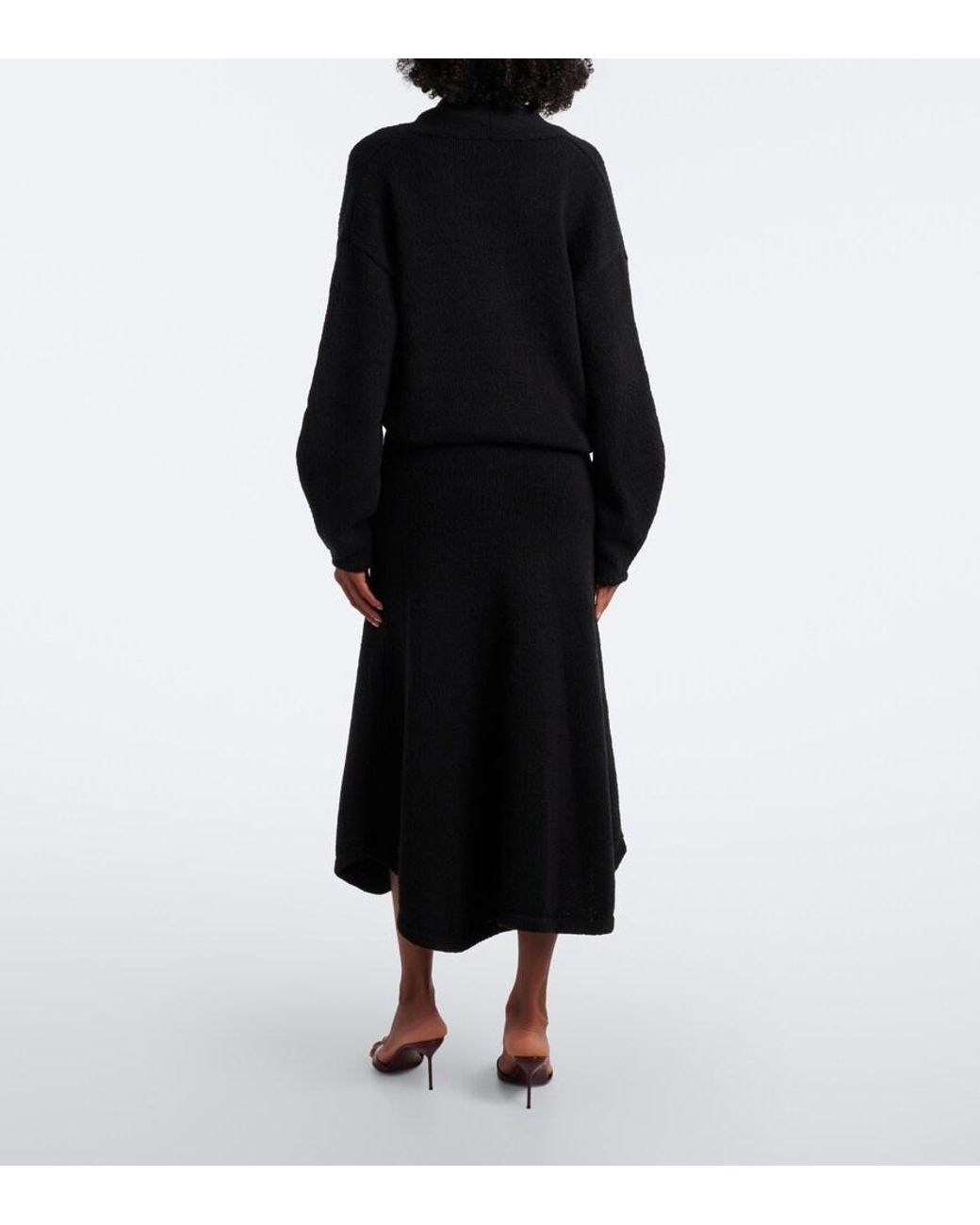 AYA MUSE Black Ken Cotton Midi Skirt