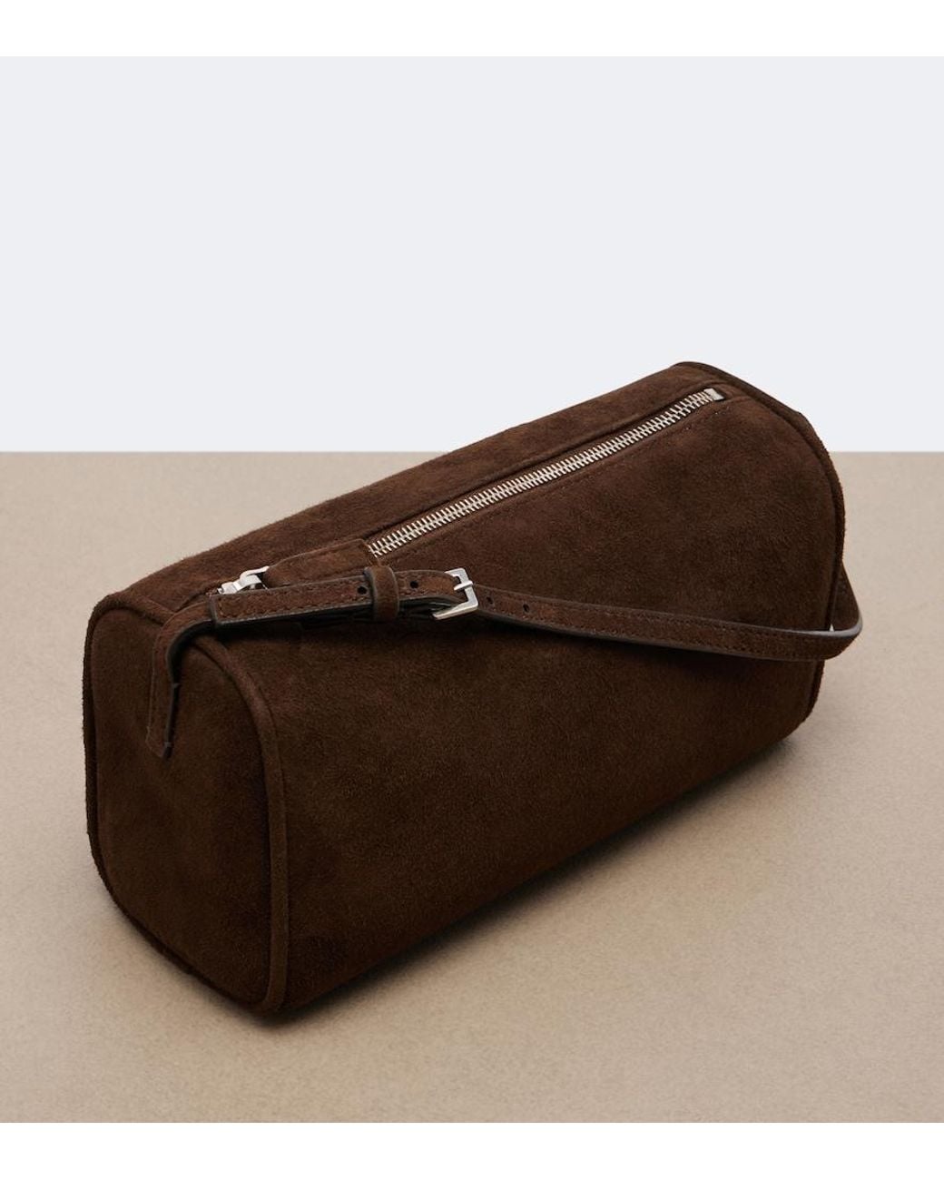 The Row Brown '90S Suede Top-Handle Bag