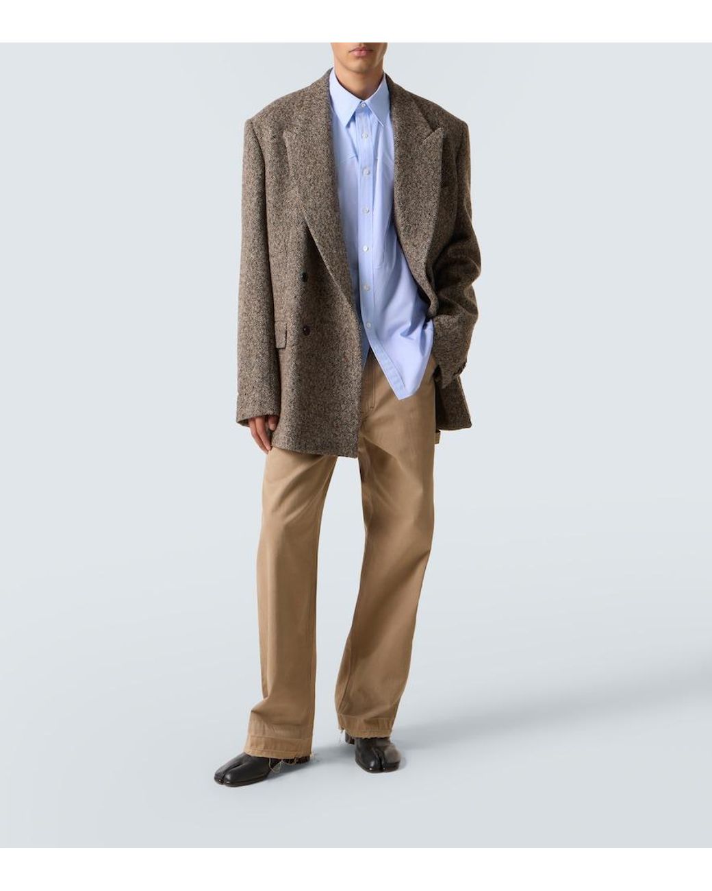 Maison Margiela Blue Cotton Poplin Shirt for men