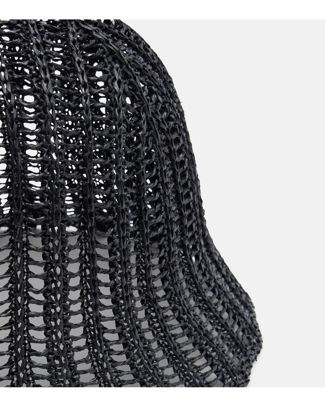 Brunello Cucinelli Black Woven Bucket Hat