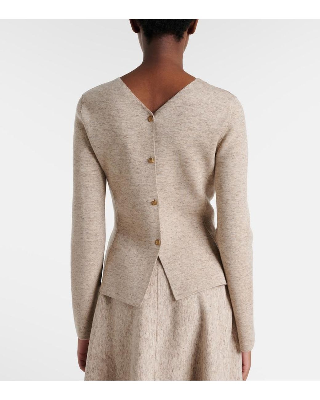 Loro Piana Natural Willow Cashmere, Wool, And Linen Cardigan