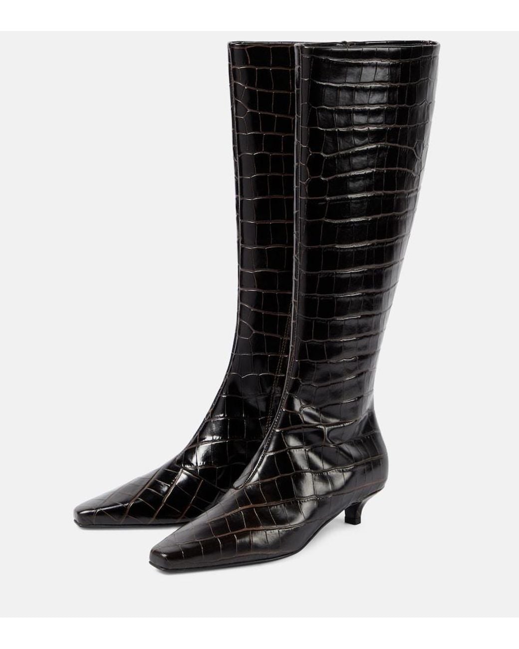 Totême  Black Leather Knee-High Boots