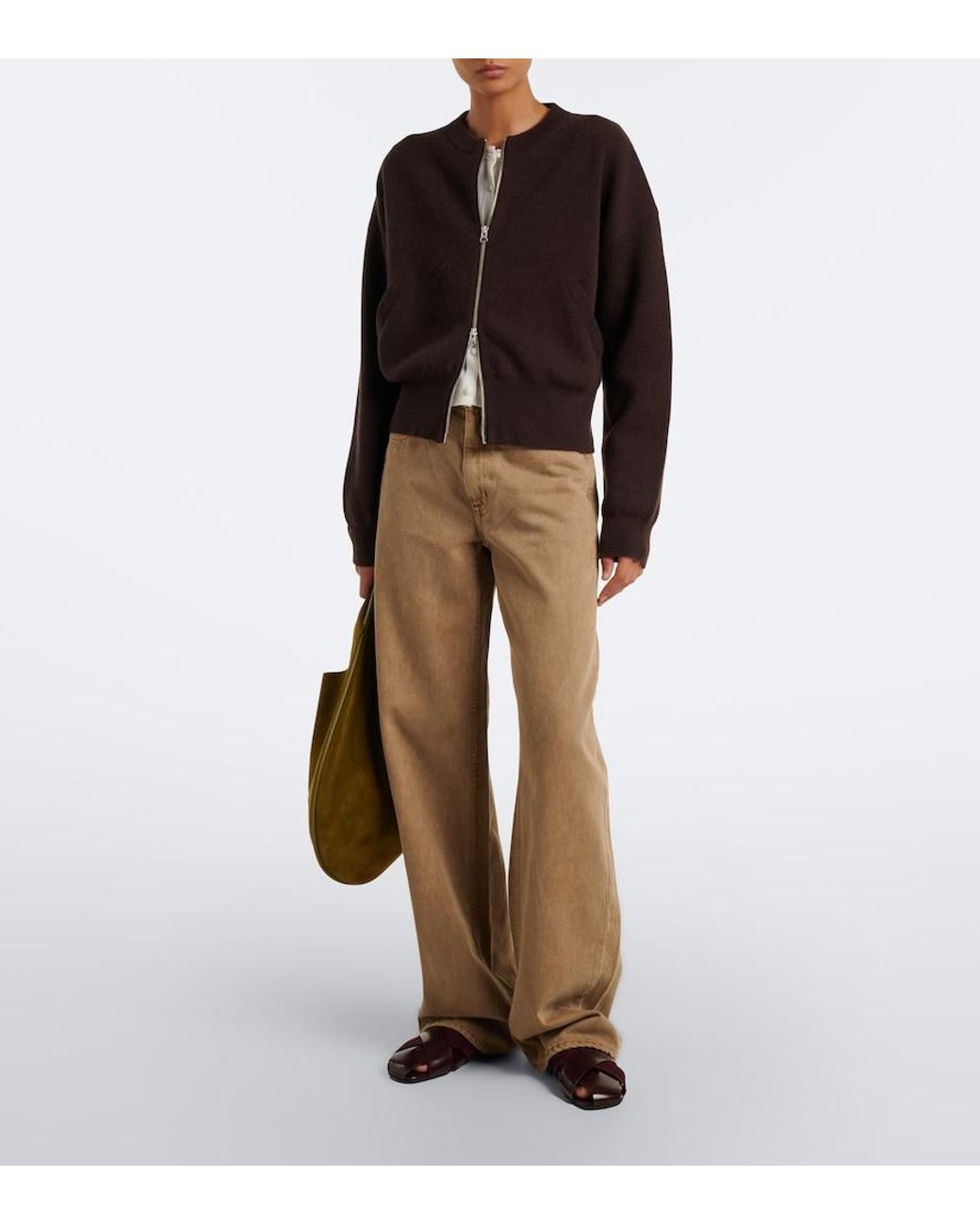 Extreme Cashmere Black N°478 Xtra Fun Cashmere Zip-Up Cardigan
