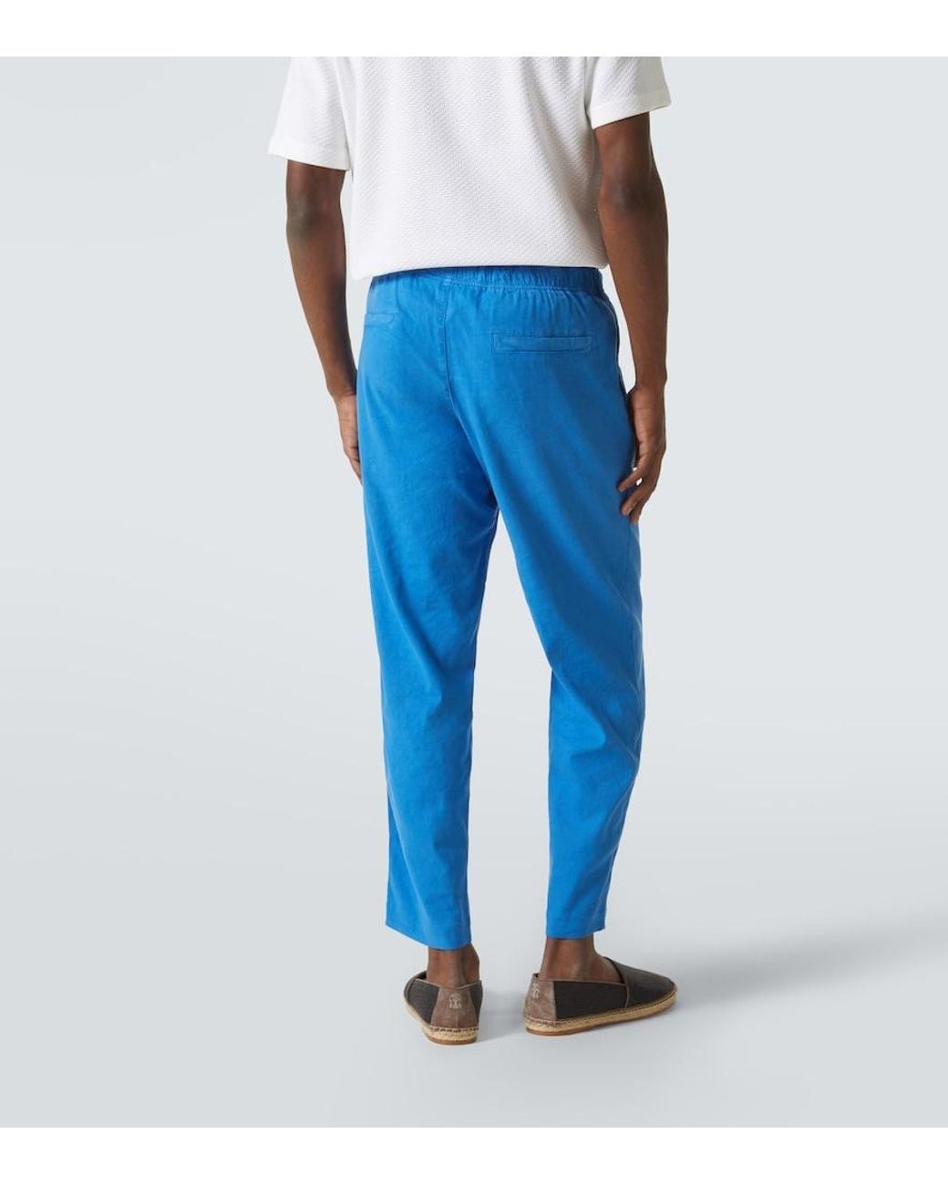 Orlebar Brown Blue Alex Linen-Blend Straight Pants for men