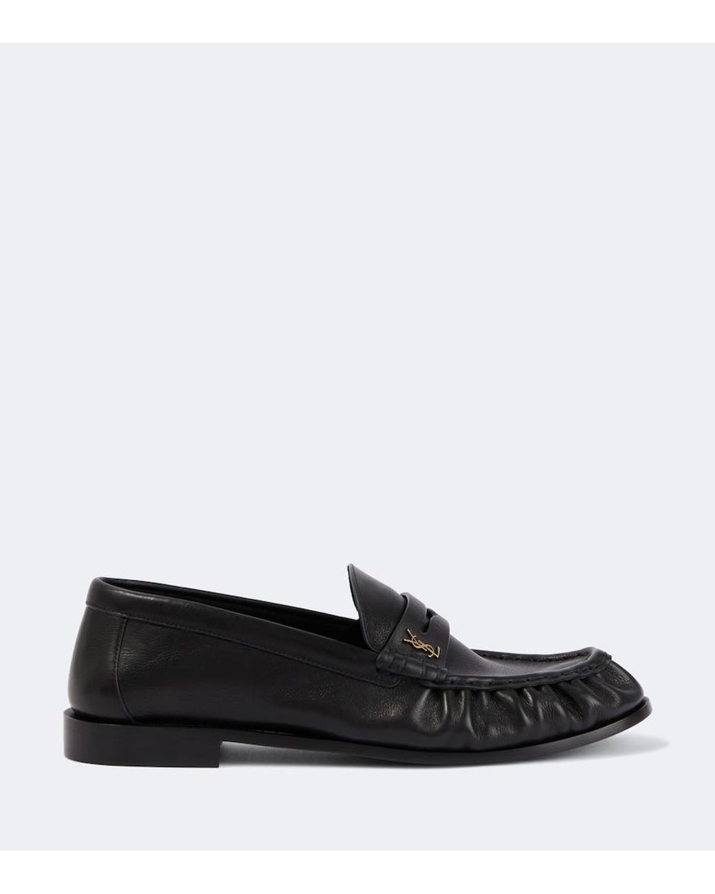 Saint Laurent Black Le Loafer Leather Penny Loafers for men
