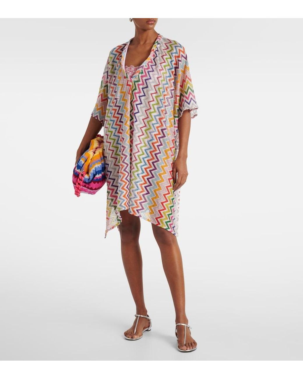 Missoni White Zigzag Semi-Sheer Beach Dress
