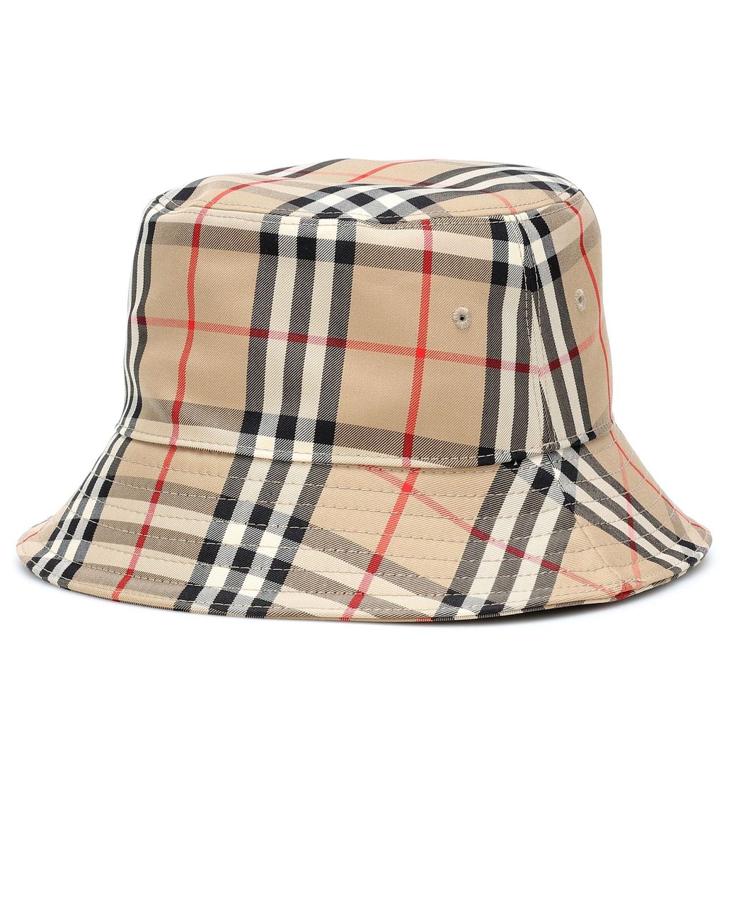 Burberry Vintage Check Cotton Bucket Hat in Natural | Lyst