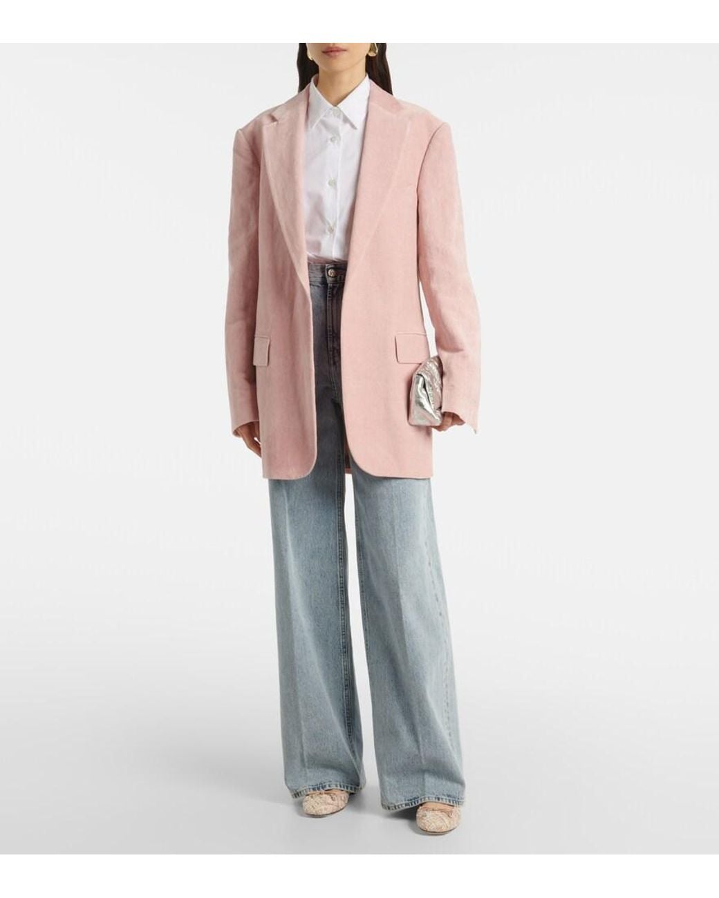 Jimmy Choo Pink Elme Tweed Ballet Flats