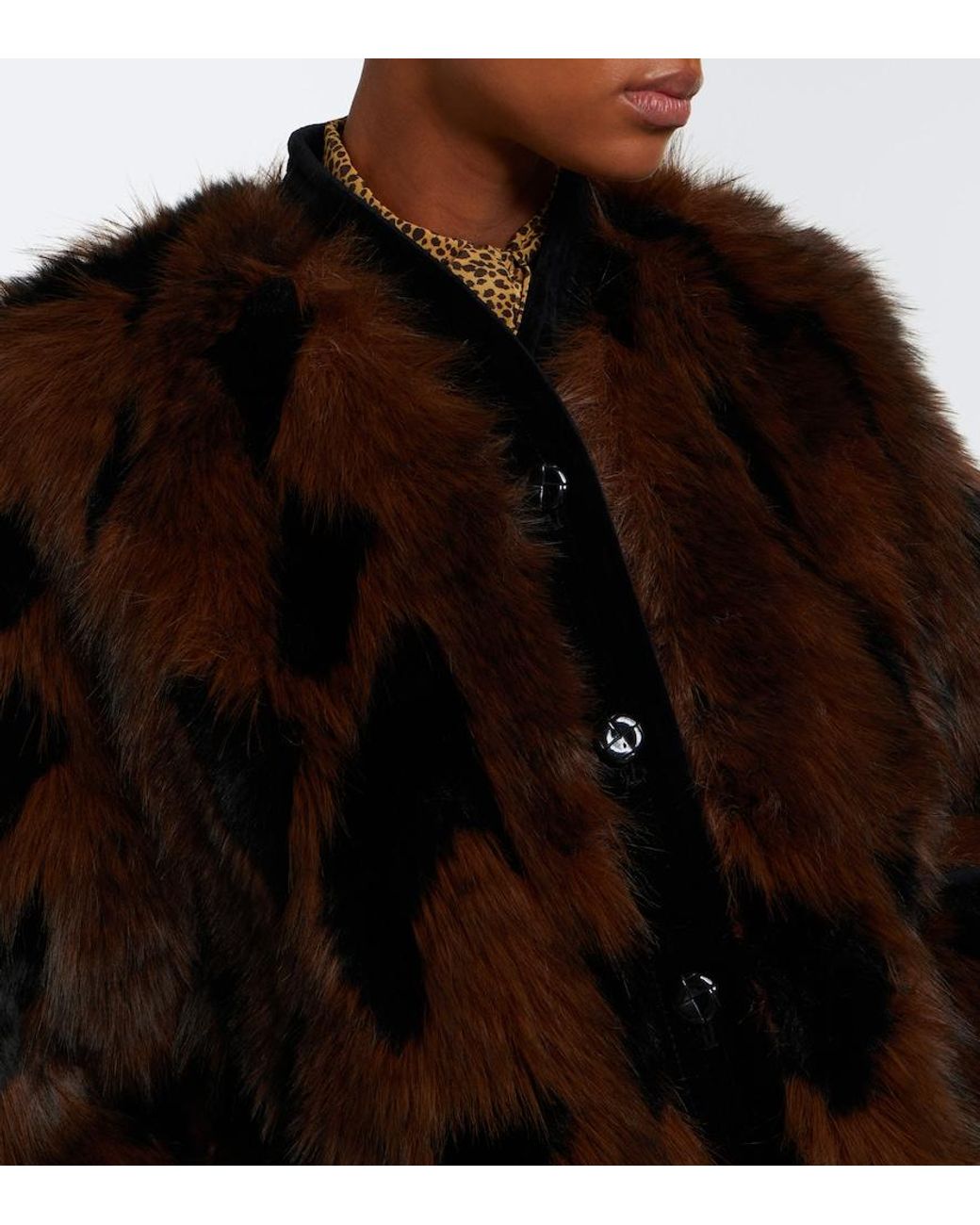 Blazé Milano Black Chausie Leopard-Print Jacket