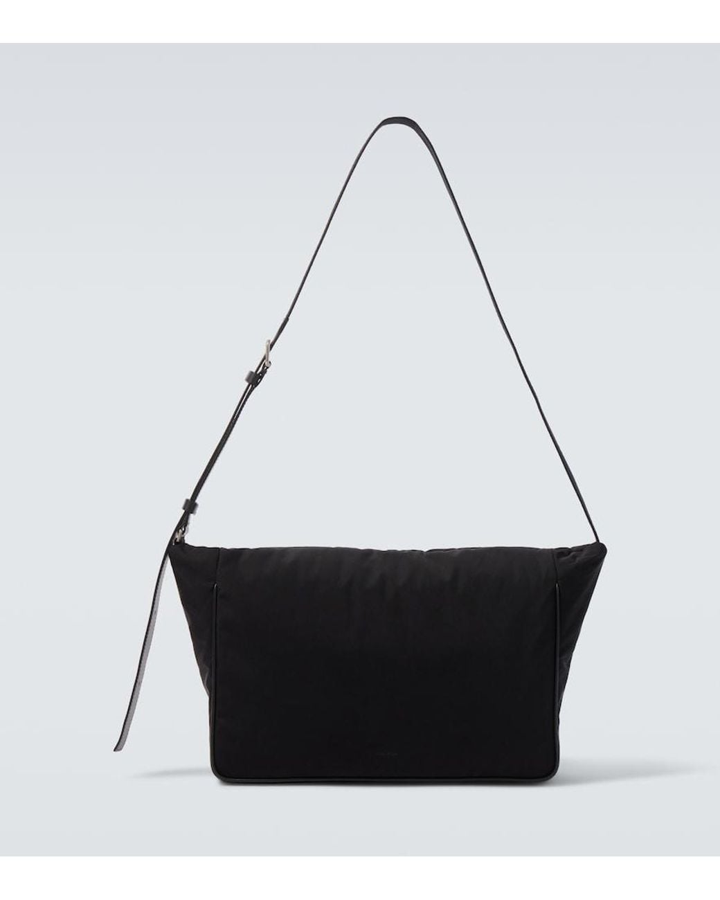 The Row Black Lloyd Leather-Trimmed Shoulder Bag for men