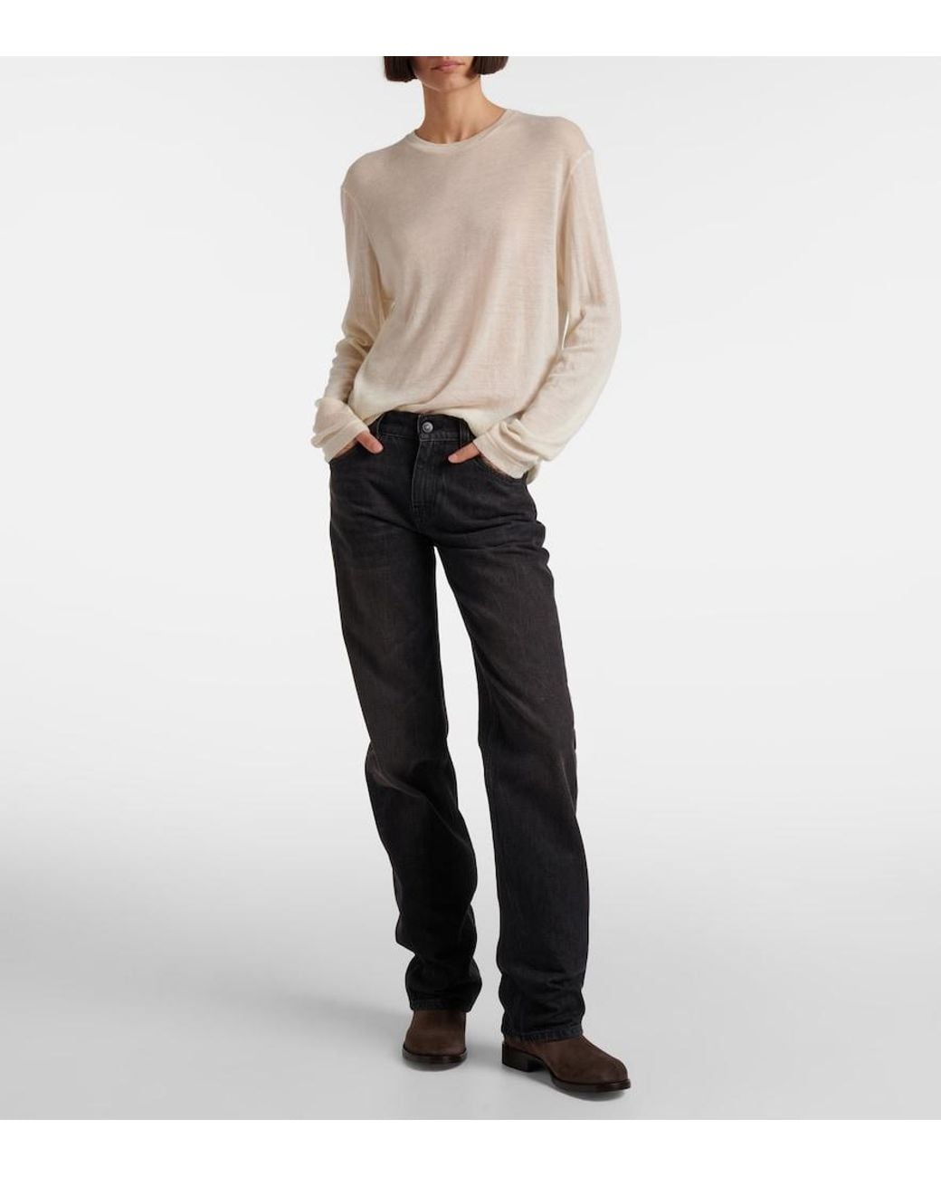 The Row Brown Nobilis Riding Leather Knee-High Boots