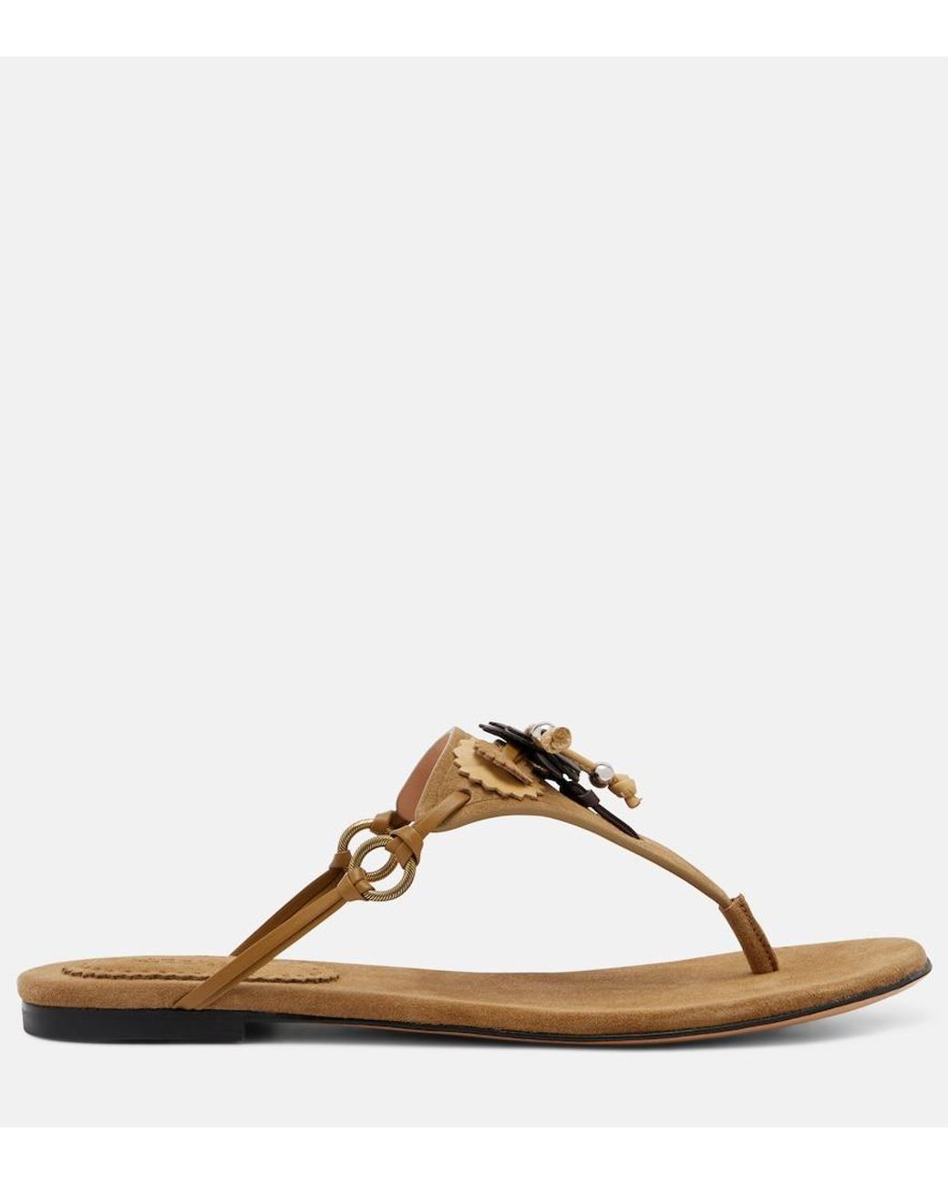 Isabel Marant Brown Elato Suede Thong Sandals
