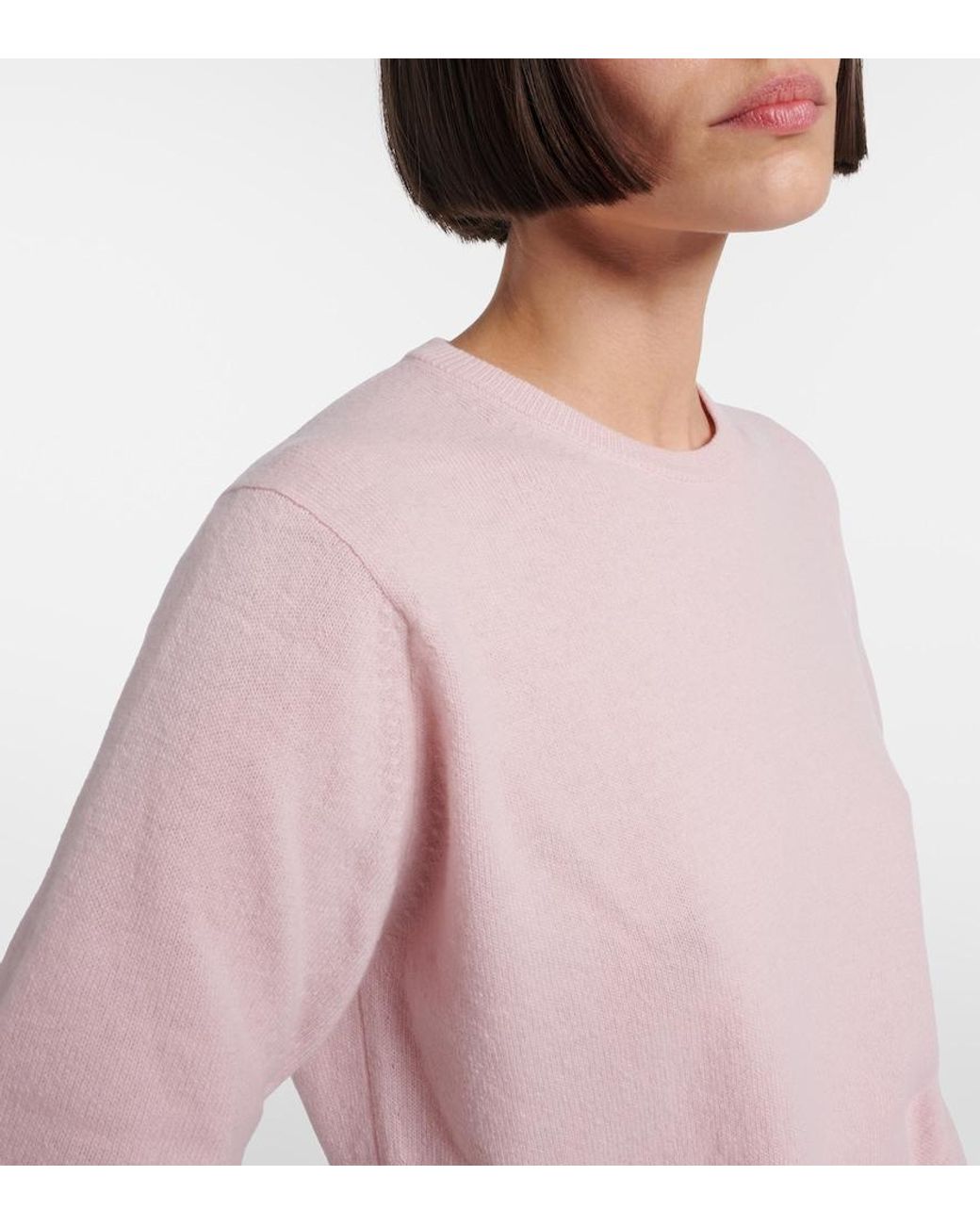 Jil Sander Pink Cropped Wool And Cashmere Sweater