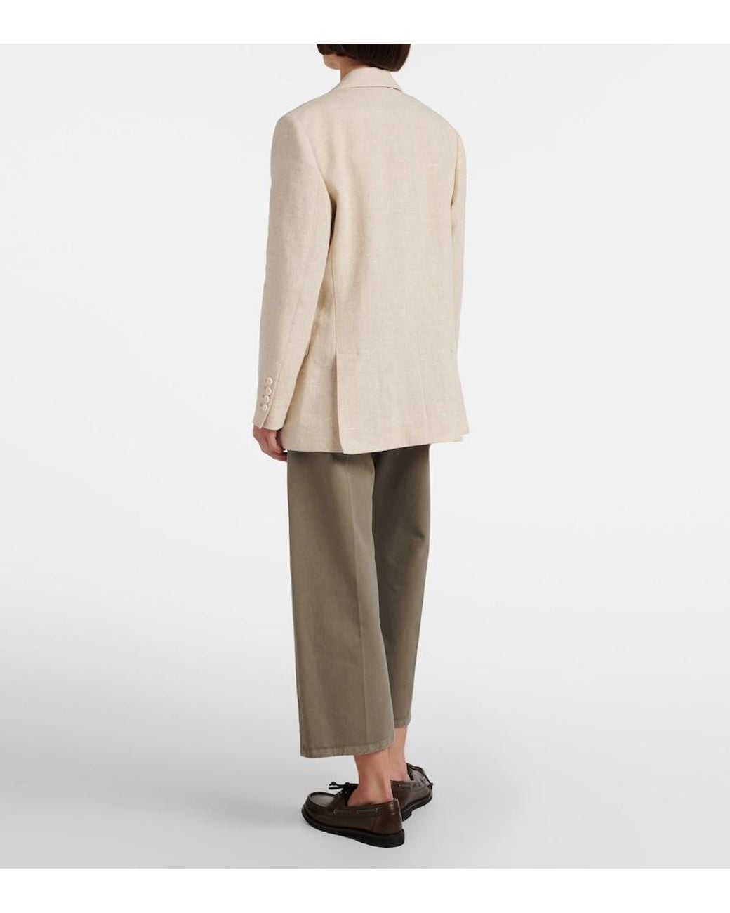 Brunello Cucinelli Natural Cropped Wide-Leg Jeans