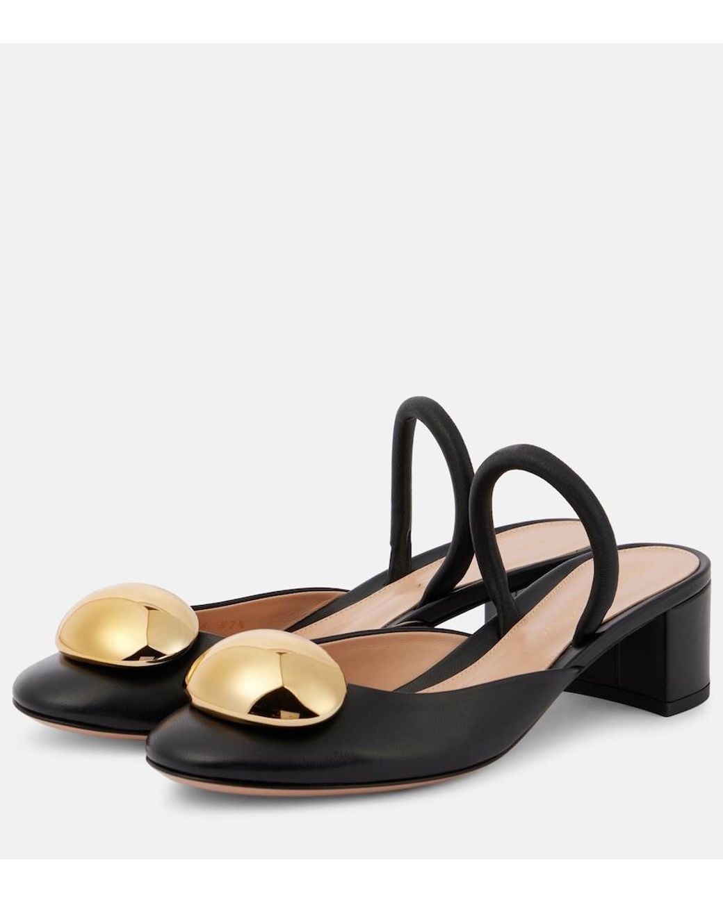 Gianvito Rossi Black Sphera 45 Leather Pumps