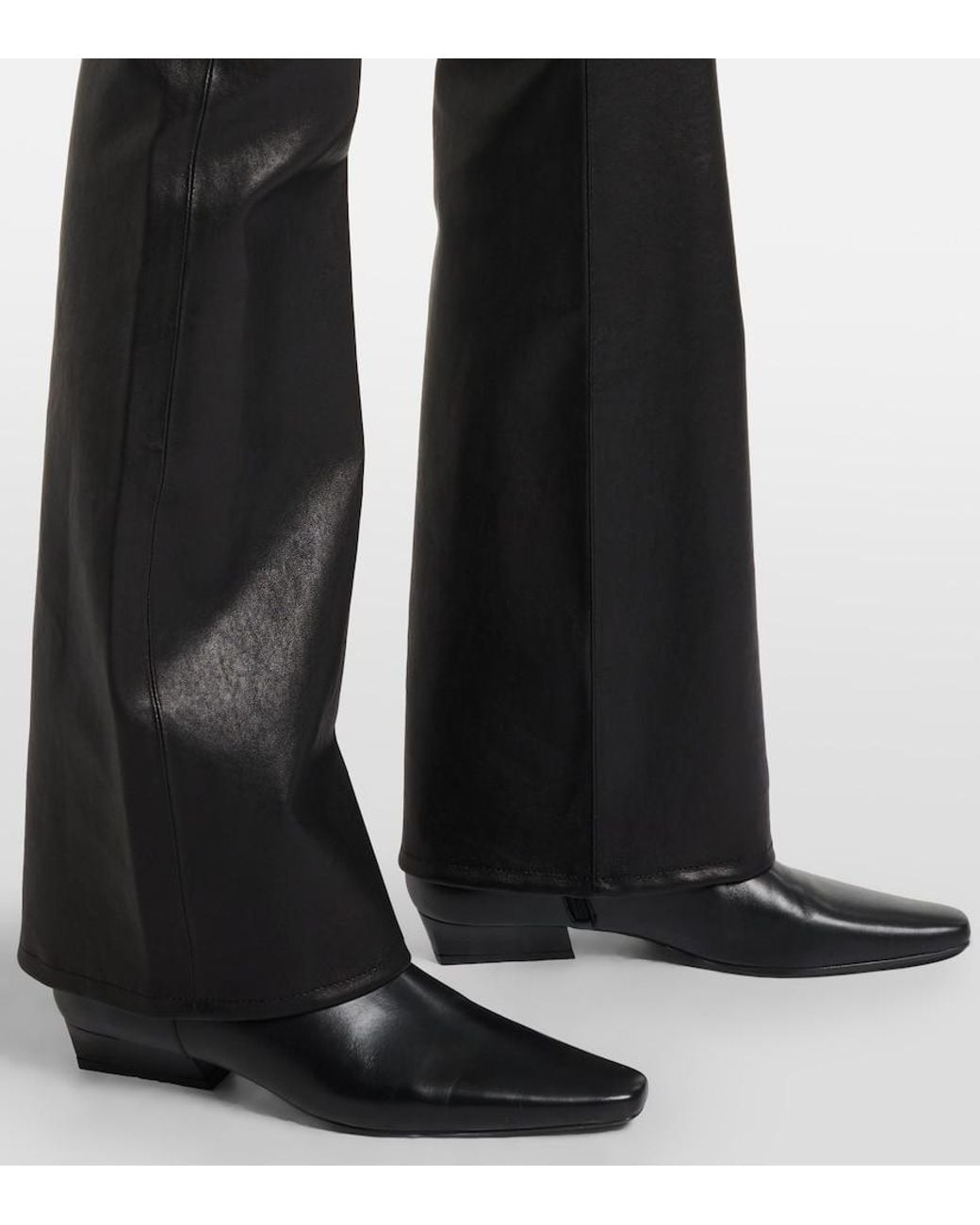 FRAME Black Reboot Leather Flared Pants