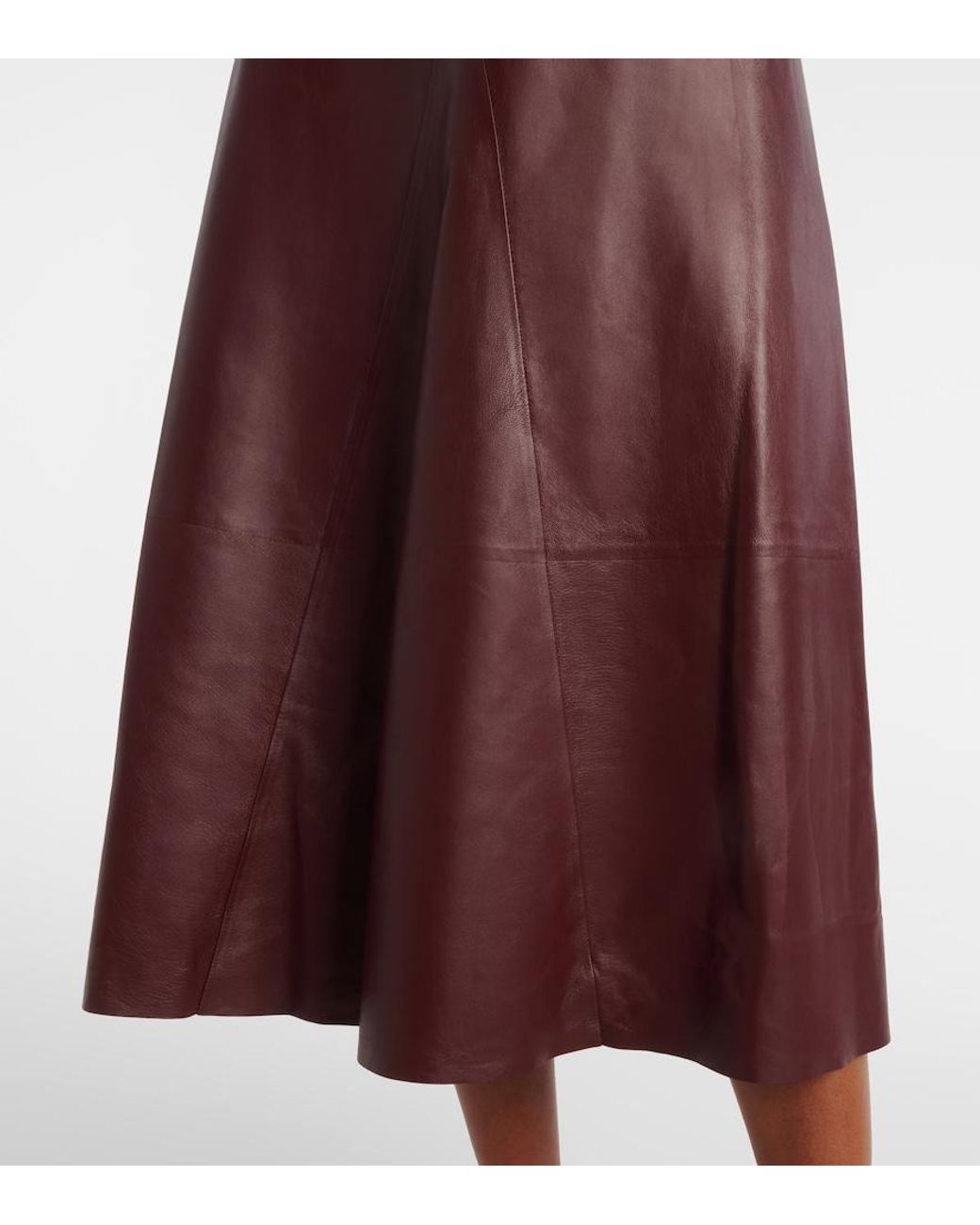 FFORME Purple Leather Midi Skirt