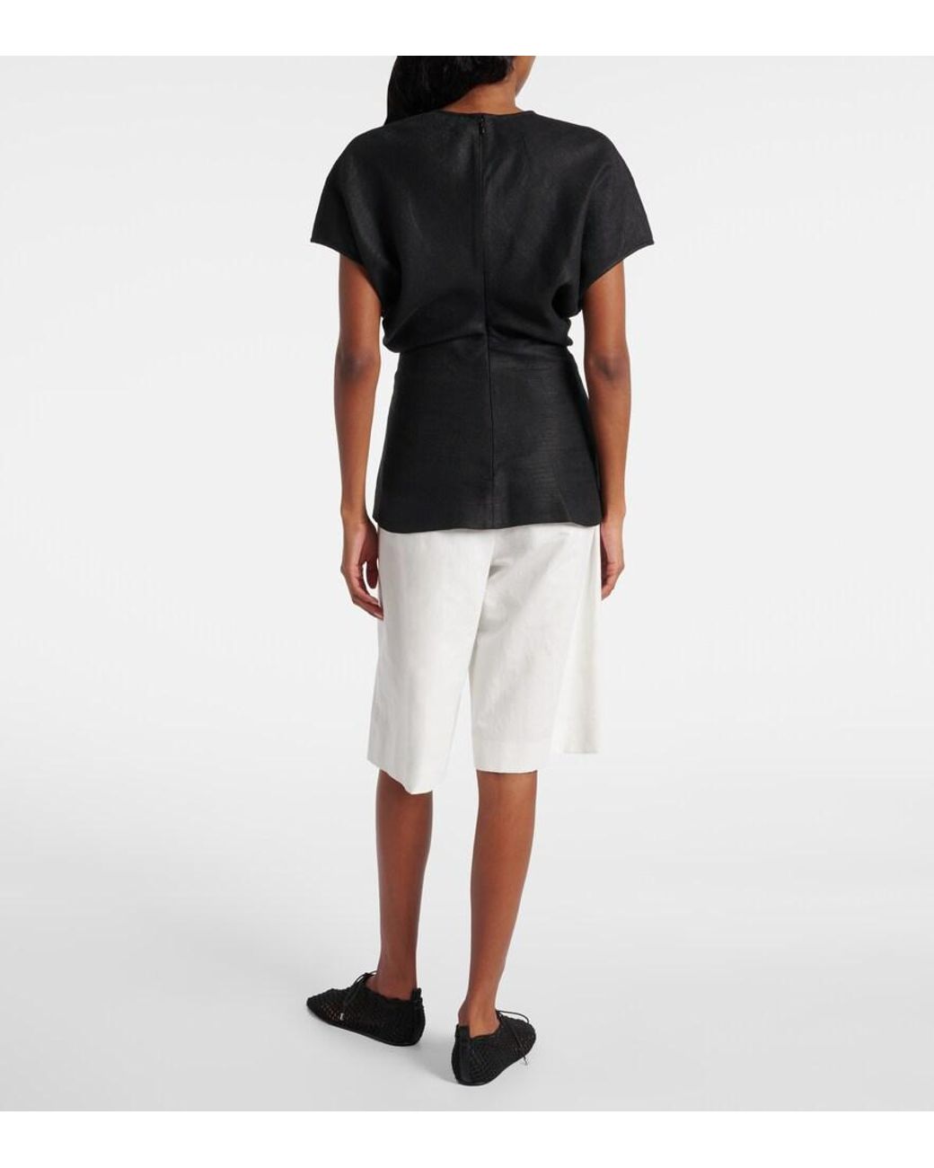 Totême Black Gathered Top