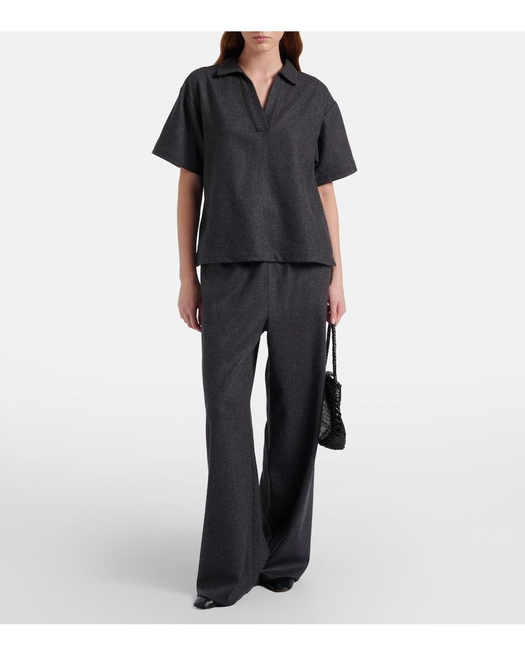 Asceno Blue Austin Wool And Cashmere Wide-Leg Pants