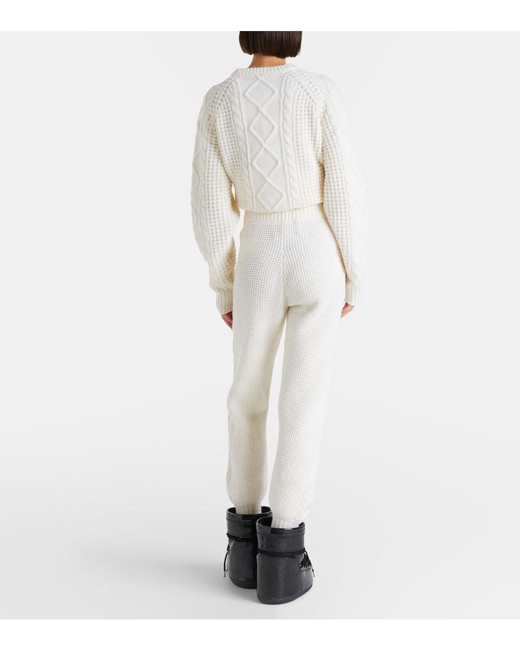 Perfect Moment White Crystal Wool Sweatpants